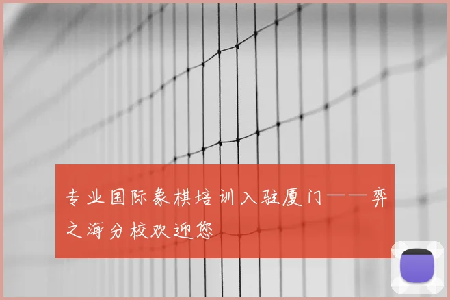 专业国际象棋培训入驻厦门——弈之海分校欢迎您
